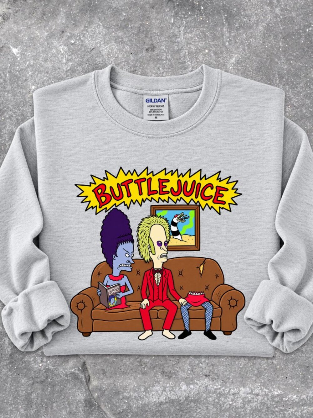 Beavis Butthead Sweatshirt Adult Unisex Graphic Crewneck Funny Buttlejuice Movie